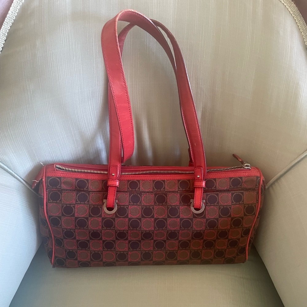 Authentic Salvatore Ferragamo Logo Handbag